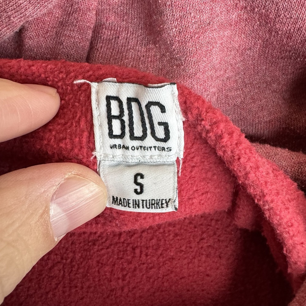 BDG Hoodie Men's Small Coral Red Pullover Long Sleeve Urban Outfitters Casual - Picture 5 of 11